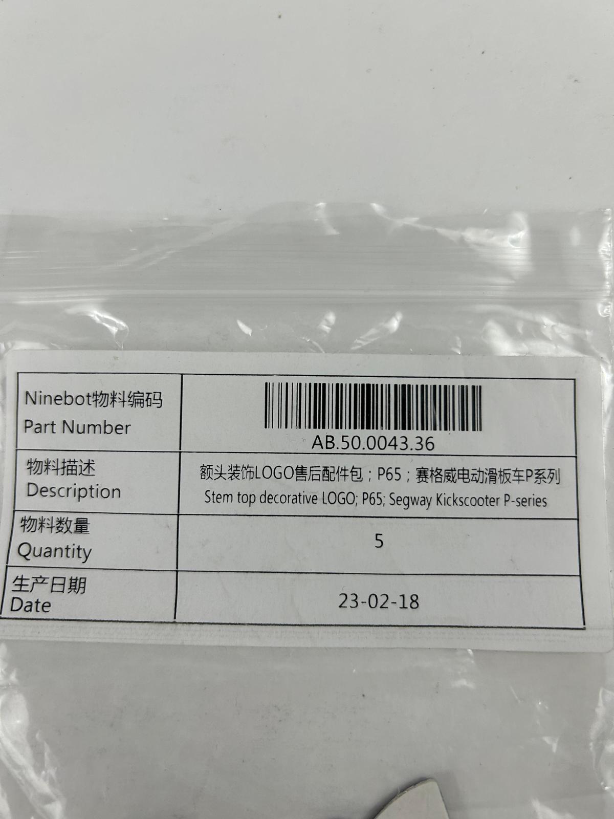 Stem Top Decorative Logo for Ninebot Segway Kick Scooter Model P65