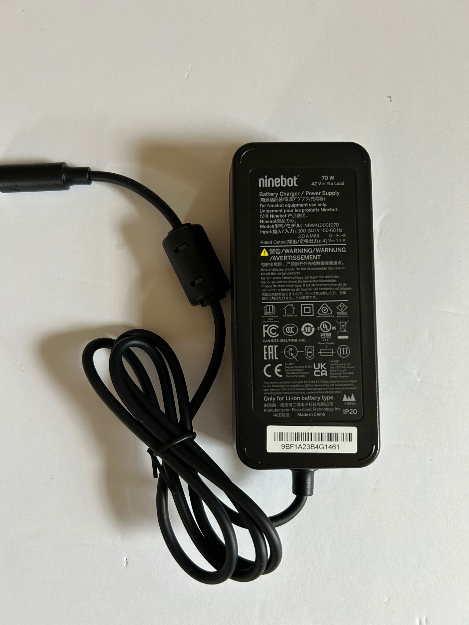 Ninebot Replacement Charger for Model F30 and F40