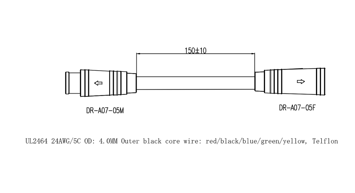 M7 Small PVC 5 Pin IP65 Mini Male and Female Waterproof Cable Connector Plug for eBikes and Scooters