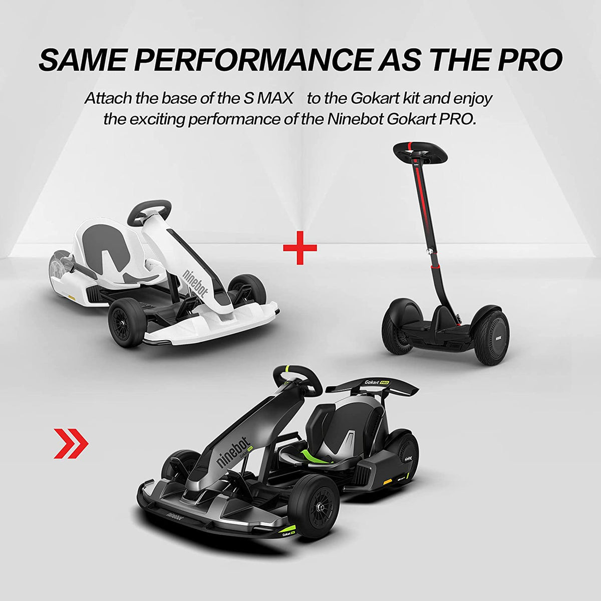 Segway Ninebot S And S-Max Smart Self-Balancing Electric Scooter With LED Light, Powerful And Portable, Compatible With Gokart Kit