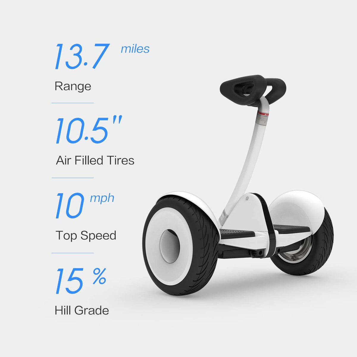 Segway Ninebot S Self-Balancing Electric Scooter With LED Light, Powerful And Portable, Compatible With Gokart Kit (Black)