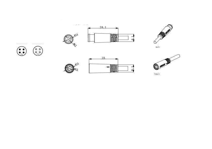 Spare Part - M9 Small PVC 4 Pin IP65 Mini Male And Female Waterproof Cable Connector Plug For Xiaomi Kick Scooters